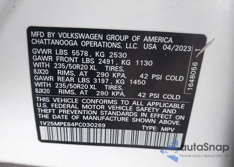 2023 Volkswagen Id.4 S from USA, damaged, VIN 1V25MPE84PC030269